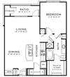 1BR 1BA (816 SF)
